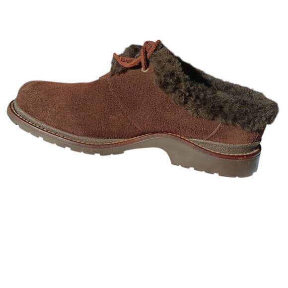 L.L.Bean Women’s Suede Casual Winter Ankle Boots Size 8 Brown Shearling Lined - Picture 1 of 14